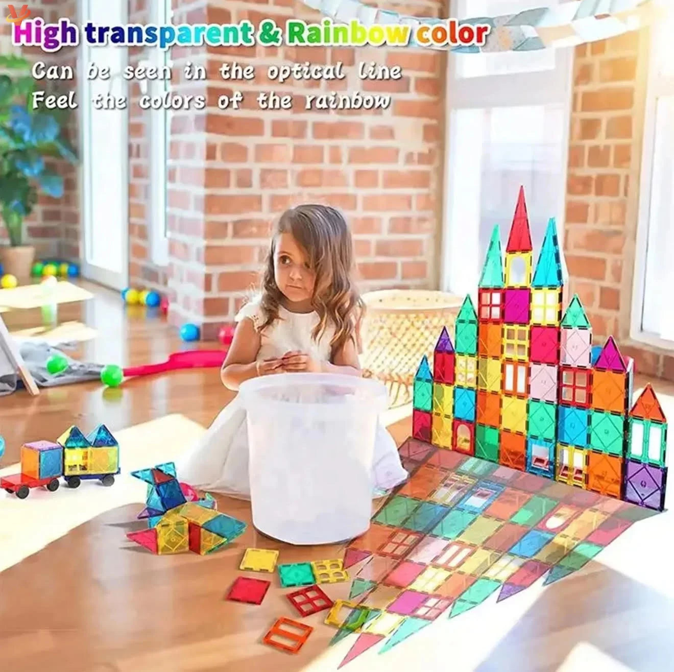 Juego de bloques de construcción magnéticos Fidtoy de 110 piezas para niños