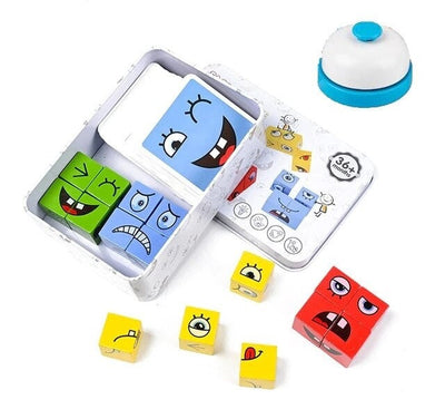Fidtoy Wooden Facial Expression Matching Game – Educational Memory & Logic Puzzle Toy for Kids Ages 3+