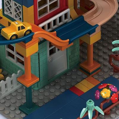 Fidtoy Building Blocks Car Run Set – Circuit à billes STEM pour enfants