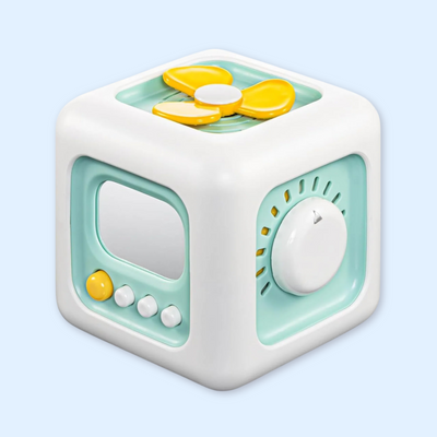 Fidtoy Montessori Busy Cube Jouet Sensoriel pour Tout-Petits Activité 6-en-1