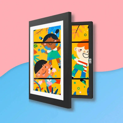 Fidtoy Cadre pour Dessins d'Enfants – Affichage Magnétique Frontal d'Œuvres d'Art Grande Capacité pour Enfants