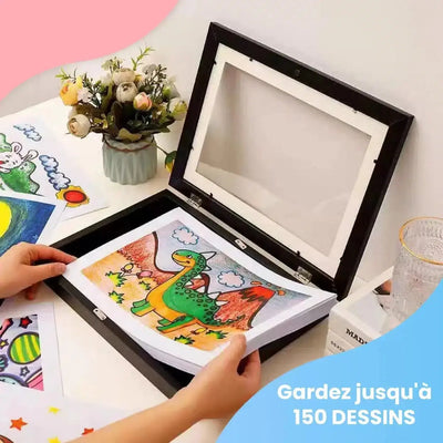 Fidtoy Cadre pour Dessins d'Enfants – Affichage Magnétique Frontal d'Œuvres d'Art Grande Capacité pour Enfants