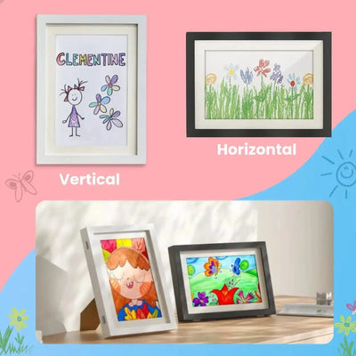 Fidtoy Cadre pour Dessins d'Enfants – Affichage Magnétique Frontal d'Œuvres d'Art Grande Capacité pour Enfants