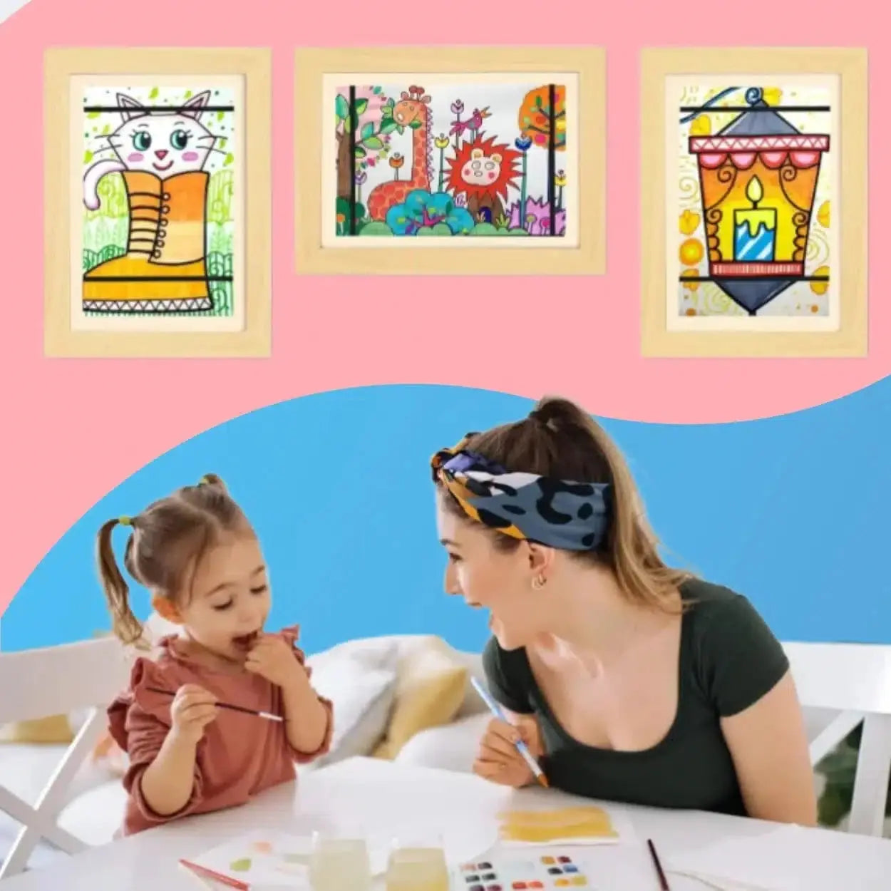 Fidtoy Cadre pour Dessins d'Enfants – Affichage Magnétique Frontal d'Œuvres d'Art Grande Capacité pour Enfants