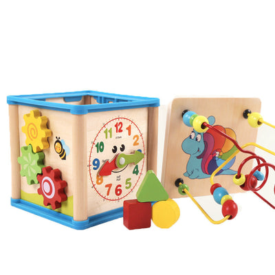 Fidtoy Cubo de Actividades de Madera 5 en 1 para Bebés y Niños Pequeños