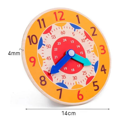 Fidtoy Montessori Wooden Learning Clock – Toddler Educational Toy for Time & Independence