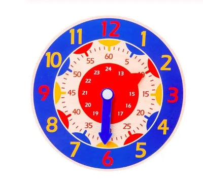 Fidtoy Montessori Wooden Learning Clock – Toddler Educational Toy for Time & Independence