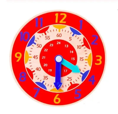 Fidtoy Montessori Wooden Learning Clock – Toddler Educational Toy for Time & Independence
