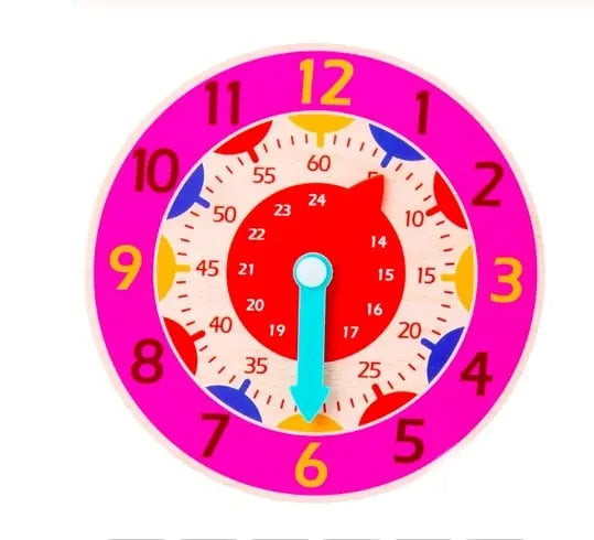 Fidtoy Montessori Wooden Learning Clock – Toddler Educational Toy for Time & Independence