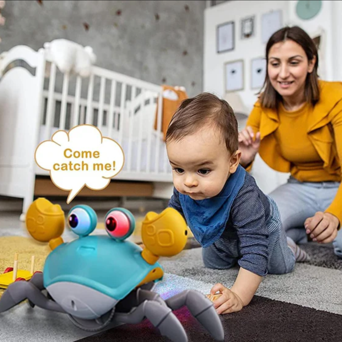 Jouet interactif rampant Fidtoy pour bébé avec lumières, musique, rechargeable par USB, pour le temps sur le ventre