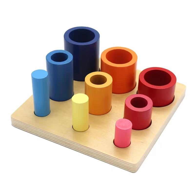 Meilleure échelle Montessori en bois à trois cylindres - Jouets pour la motricité fine
