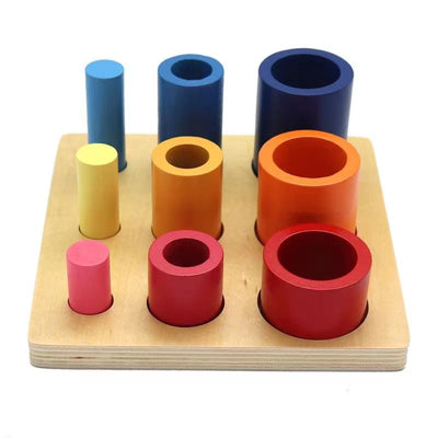 Meilleure échelle Montessori en bois à trois cylindres - Jouets pour la motricité fine