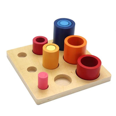 Meilleure échelle Montessori en bois à trois cylindres - Jouets pour la motricité fine