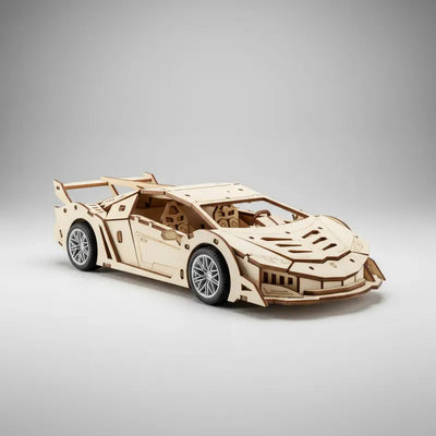 Lamborghini Mecánico de Madera 3D con Cuerda, 114 Piezas - 805
