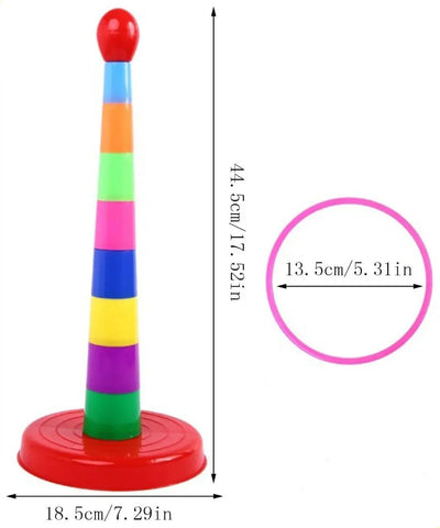 Fidtoy Toss and Catch Ring Game Set – Indoor Outdoor Family Activity Toy