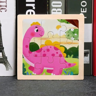 Fidtoy Dinosaur Wooden Puzzle – Educational Toy for Kids, Montessori-Inspired Learning & Fine Motor Development