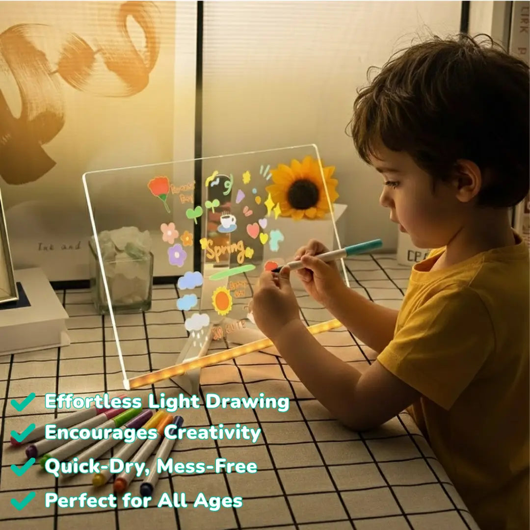 Tablette de Dessin LED Fidtoy pour Enfants – Planche à Décalquer Lumineuse et Colorée pour l'Art Créatif, les Voyages et la Maison