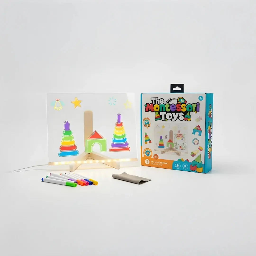 Tablette de Dessin LED Fidtoy pour Enfants – Planche à Décalquer Lumineuse et Colorée pour l'Art Créatif, les Voyages et la Maison