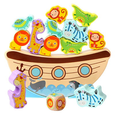 Fidtoy Noah's Ark Wooden Balance Stacking Blocks