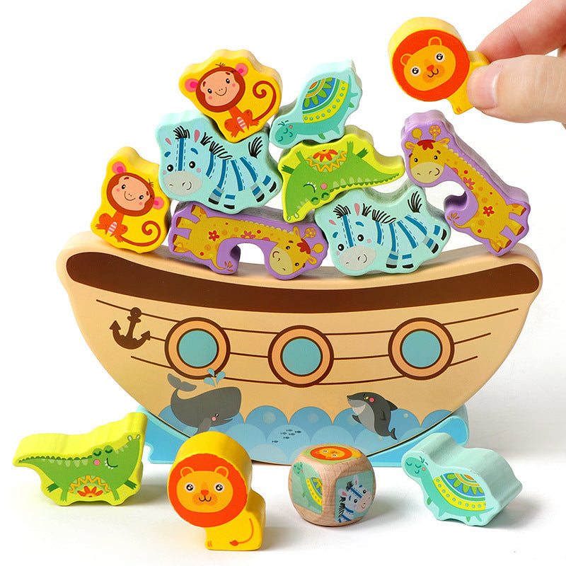 Fidtoy Noah's Ark Wooden Balance Stacking Blocks