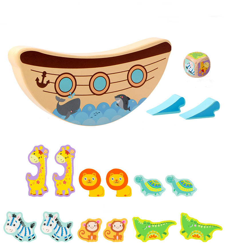 Fidtoy Noah's Ark Wooden Balance Stacking Blocks