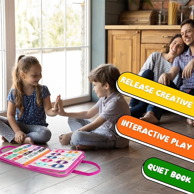 Fidtoy Busy Board for Toddlers – Portable Sensory Activity Board for Travel & Learning