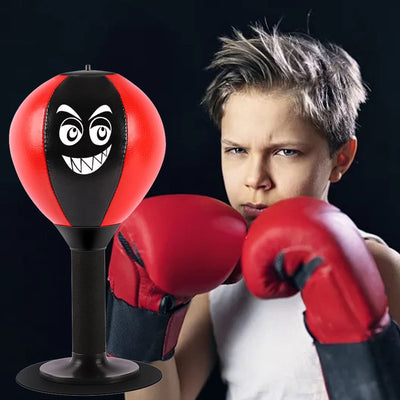Fidtoy Sac de frappe de table – Sac de boxe à ventouse pour le bureau