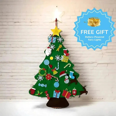 Árbol de Navidad de Fieltro Fidtoy para Niños – Decoración Navideña de Bricolaje de 94 cm con 26 Adornos de Fieltro Interactivos