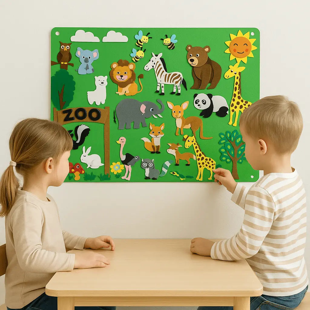 Fidtoy Kit de Ferme Interactive – Tableau en Feutre Montessori pour Histoires et Apprentissage Précoce des Tout-Petits