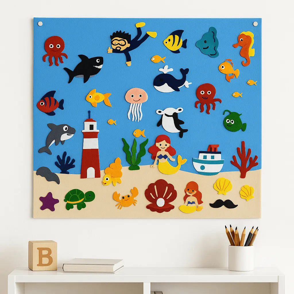 Fidtoy Kit de Ferme Interactive – Tableau en Feutre Montessori pour Histoires et Apprentissage Précoce des Tout-Petits