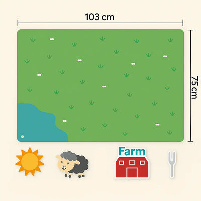 Fidtoy Kit de Ferme Interactive – Tableau en Feutre Montessori pour Histoires et Apprentissage Précoce des Tout-Petits