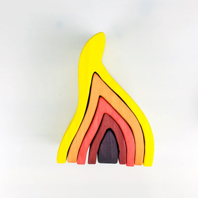 Fidtoy Fire Rainbow Toys Wooden Stacking Toy
