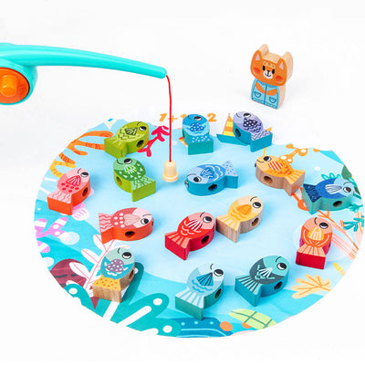 Jeu de pêche et de comptage magnétique en bois - Jouets mathématiques