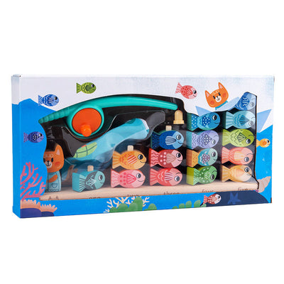 Jeu de pêche et de comptage magnétique en bois - Jouets mathématiques
