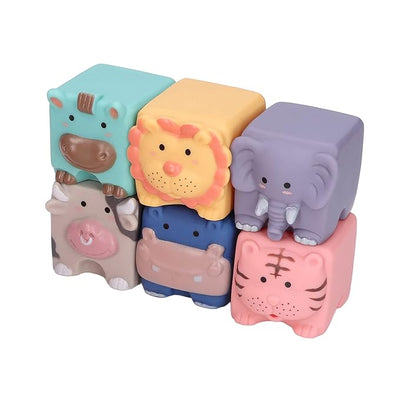 Fidtoy Blocs de construction en silicone pour bébé – Jouets sensoriels souples à empiler pour bébés et tout-petits