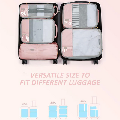 Foviel T1 Compression Packing Cubes Set | 6-Piece Expandable Travel Organizers