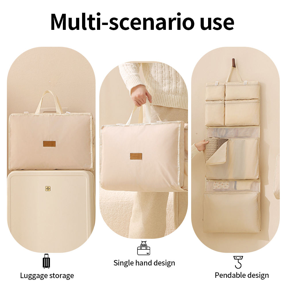 Foviel W1 Fold-Out Travel Wardrobe | 8-Compartment Hanging Organizer
