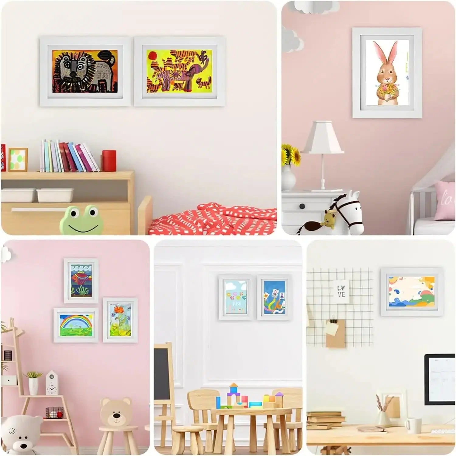 Fidtoy Cadre pour Dessins d'Enfants – Affichage Magnétique Frontal d'Œuvres d'Art Grande Capacité pour Enfants