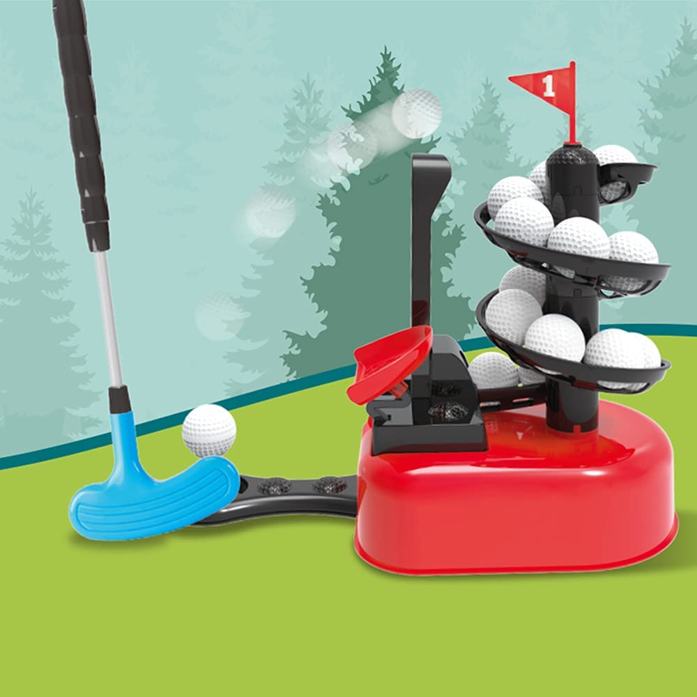Set de entrenamiento de golf para principiantes con palo, pelotas de juego y base con pedal incluidos - Gran actividad divertida para niños en interiores y exteriores