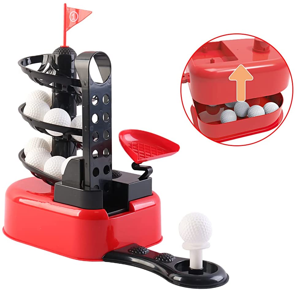 Set de entrenamiento de golf para principiantes con palo, pelotas de juego y base con pedal incluidos - Gran actividad divertida para niños en interiores y exteriores