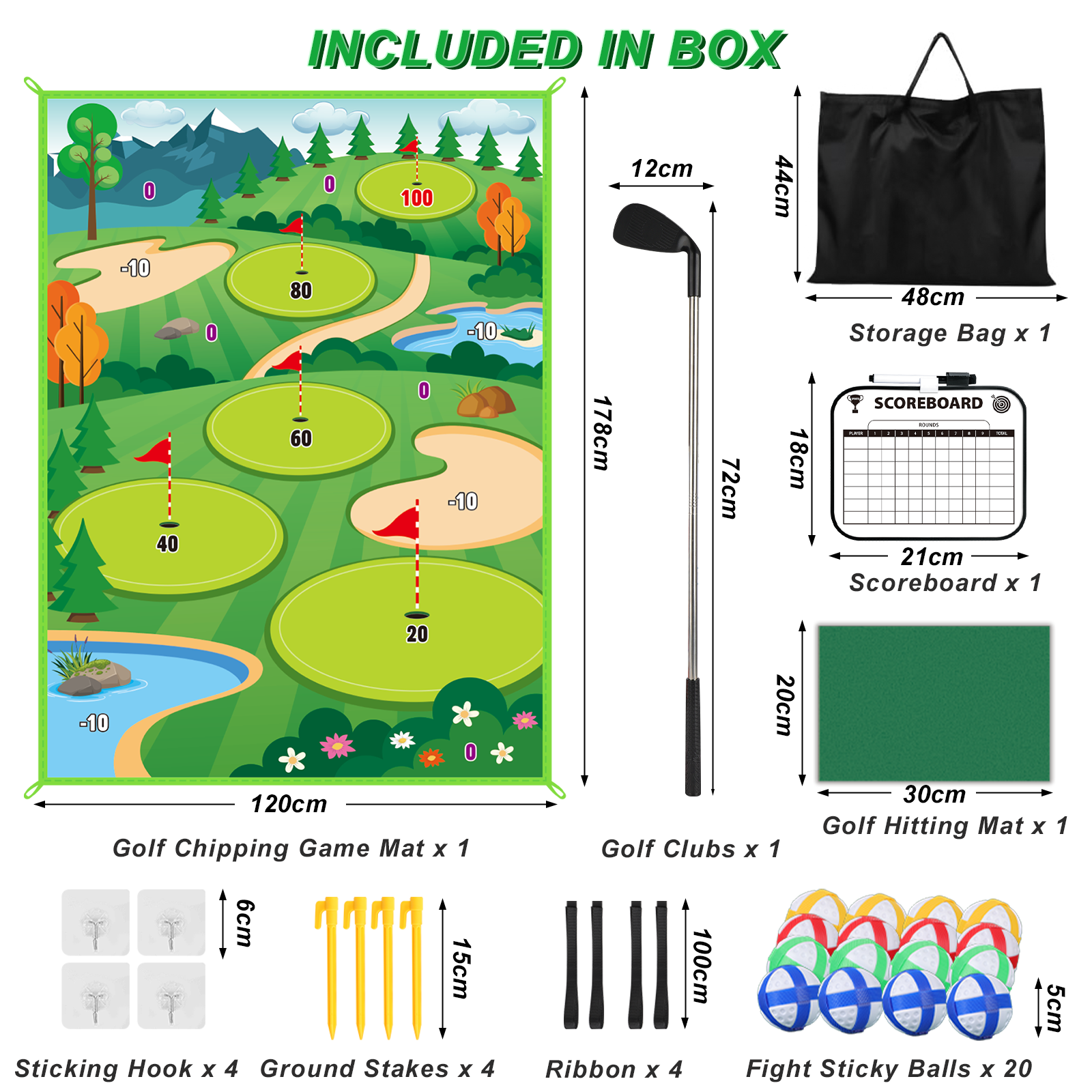 Jeu de golf d'adresse en extérieur avec tapis de practice pour enfants