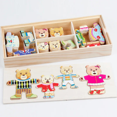 Fidtoy Montessori Wooden Animal Jigsaw Puzzle Toys for Toddlers – Educational & Fun Learning