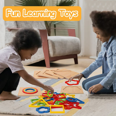 Fidtoy Puzzle en Bois pour Tout-Petits – Jouet Éducatif Montessori d'Apprentissage des Formes pour Enfants de 1 à 6 Ans