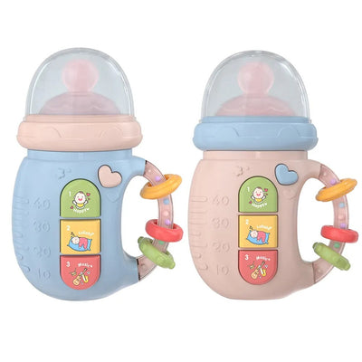 Fidtoy Musical Baby Bottle Toy with Lights and Silicone Teether