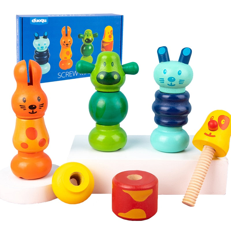 Montessori Animal Screw Nut Assembly DIY Toys