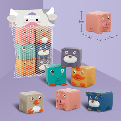 Fidtoy Blocs de construction en silicone pour bébé – Jouets sensoriels souples à empiler pour bébés et tout-petits