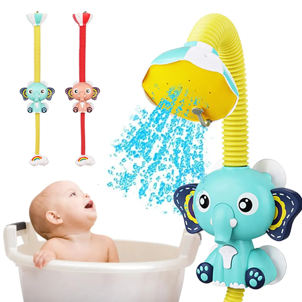 Fidtoy Elephant Bath Shower Toy for Toddlers – Water Spray Bath Toy with Suction Cups, Adjustable Nozzle, Gentle Water Flow