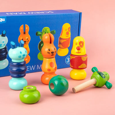 Montessori Animal Screw Nut Assembly DIY Toys