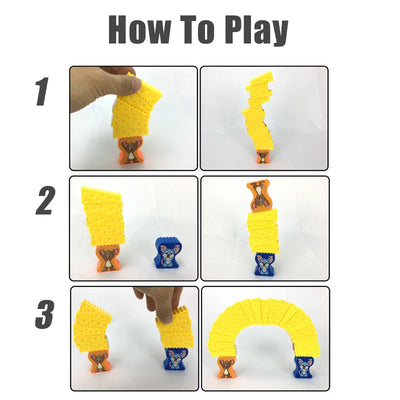 Jeu de Construction et d'Empilement Blocs de Fromage et Souris