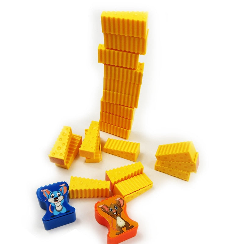 Jeu de Construction et d'Empilement Blocs de Fromage et Souris